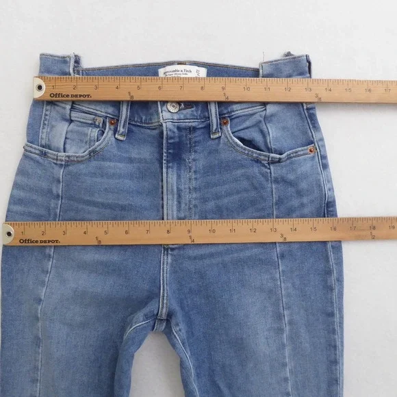 Abercrombie & Fitch Super Skinny Ankle High Rise Seam Jeans Women 27/4R Curve - Picture 7 of 12